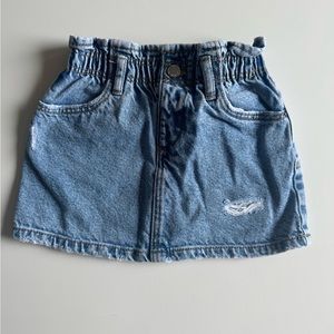 Zara Ripped Denim Skirt